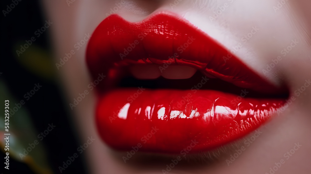 Obraz premium close up of lips with lipstick