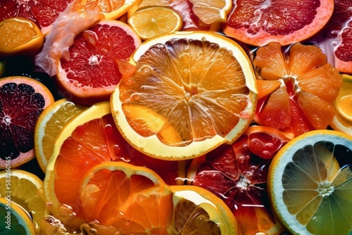 Colorful citrus salat wallpaper, AI generated