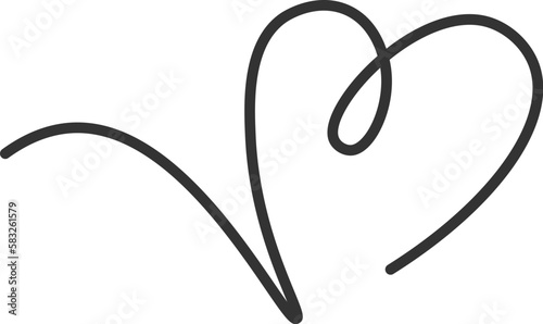 Continuous line art of heart