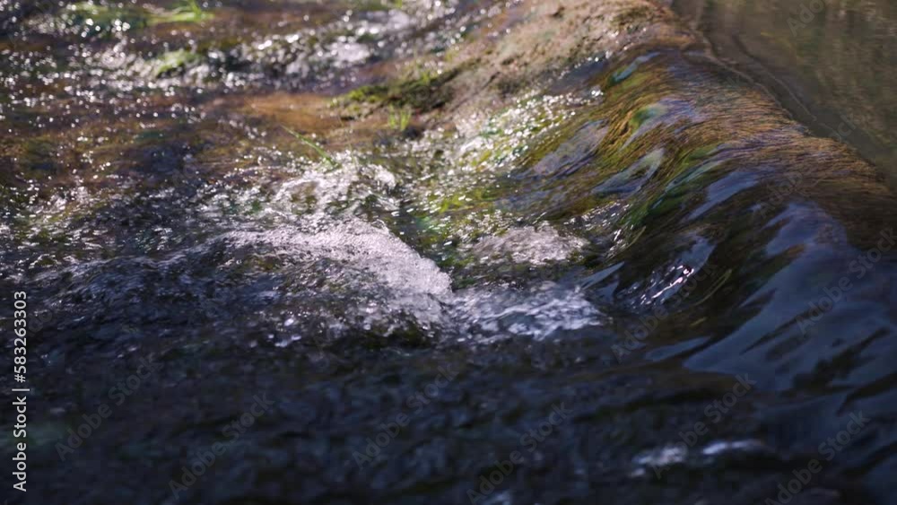 Close-up of the rapids on the water in slow motion Close-up of the rapids on the water in slow motion