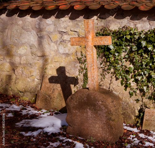Cross on a stone.