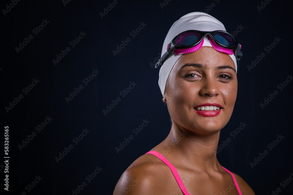 Dark Haired Girl Posing in Swimwear in Studio Dark Haired Girl Posing in Swimwear in Studio