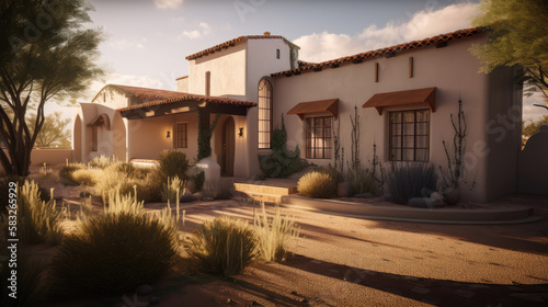 An adobe home in American southwest by generative AI
