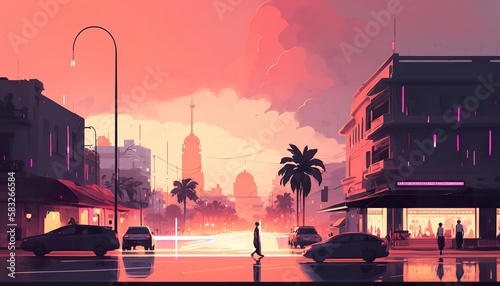 Niger Niamey cityscape . Creative illustration. (Ai Generate)