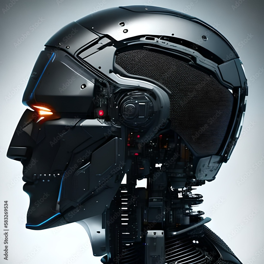 robot homme de profil - IA Generative robot homme de profil - IA Generative