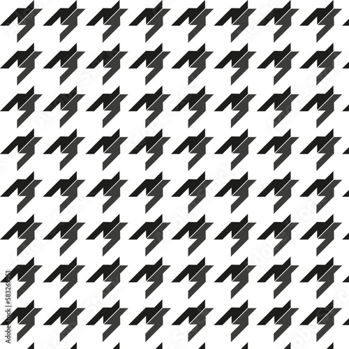 Houndstooth seamless pattern for clothes design.Trendy fabric abstract print with houndstooth black set on colorful backdrop Geometric improvisation on a classical motive. Goose feet print. Seamless p