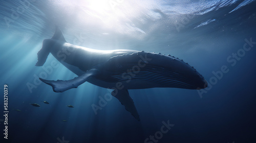 Whale  Underwater  Generative AI  Illustration