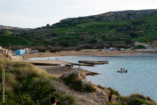 Gnejna Bay, popular sandy beach close to Mgarr village photo