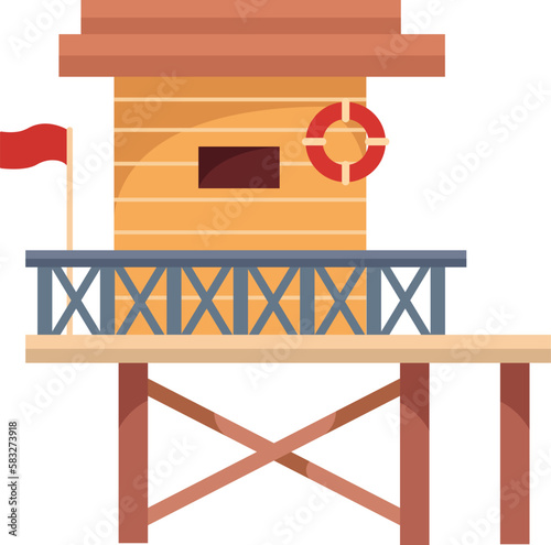 Wooden lifeguard station