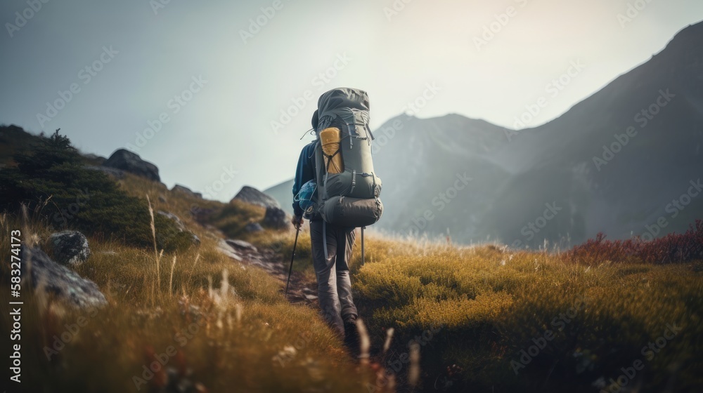 Experience the thrill of mountain adventure camping, GENERATIVE AI