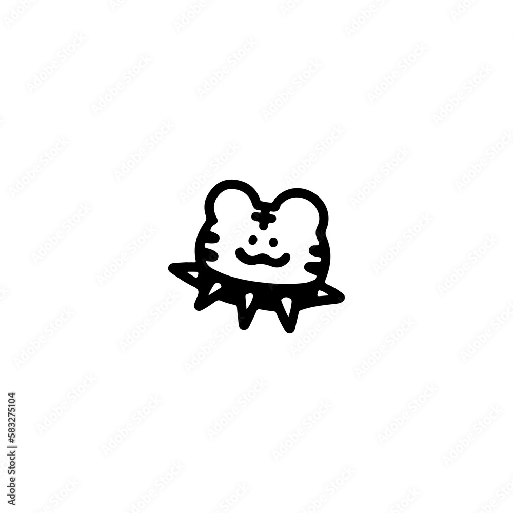 tiger head doodle illustration vector