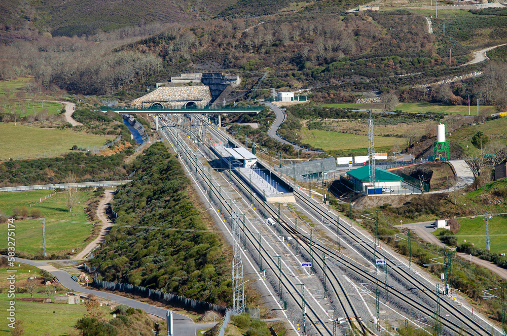 A Gudiña, Spain. 03 19 2023: general view High-speed train station