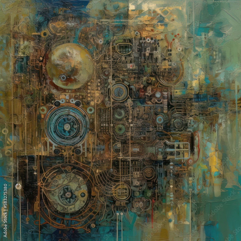 Abstract background depicting contemplation of technology. Generative AI
