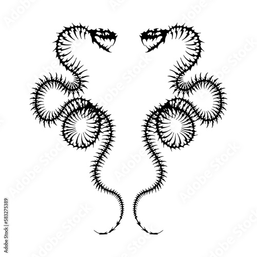 vector illustration of snake bone skeleton