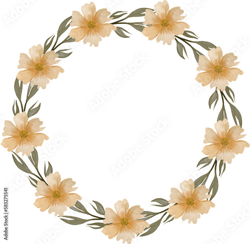 yellow flower wreath for greeting card