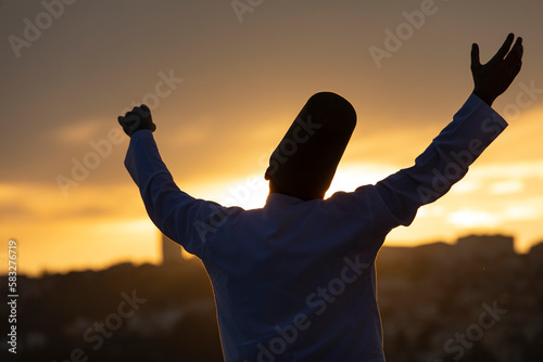 Sufi Whirling Silhouette and Istanbul Icons, Uskudar Istanbul, Turkey	 photo