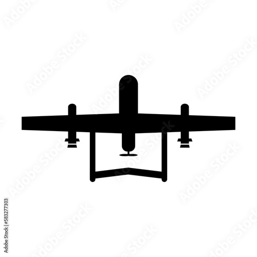 War drone icon. Vector isolated on white.