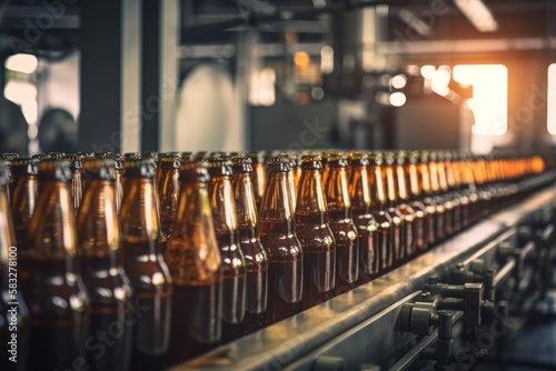 Inside a Craft Beer Bottling Factory: A Visual Tour. Line Beer Bottling Process, GENERATIVE AI