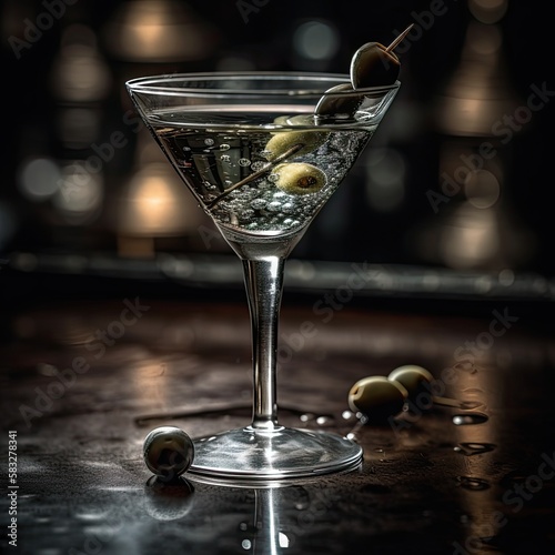 Classic and Elegant Martini - Drink Illustration, AI Generated