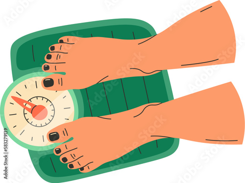 Feet on weighing scale design element