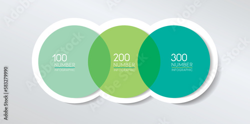 3 elements scheme, diagram. Three connected circles. Infographic template.