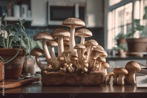Edible Gourmet Mushrooms in the kitchen 