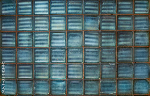 Wall of glass cubes, seamless pattern.