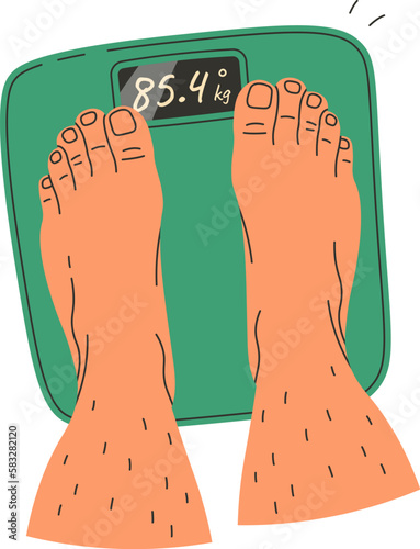 Feet on weighing scale design element