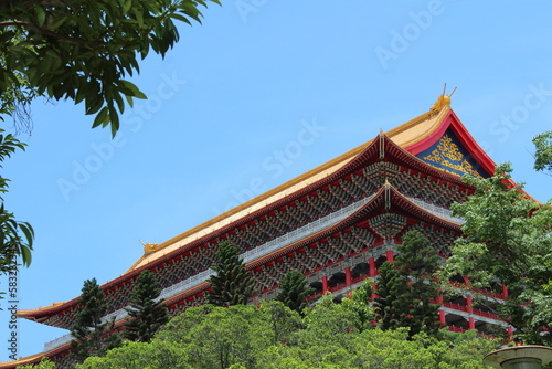 Grand Hotel in Taipei Taiwan. Roof Sky Trees.