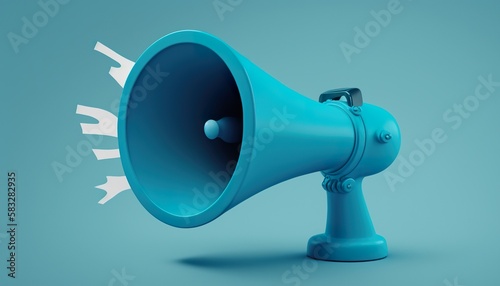 Megaphone 3d . Creative illustration. (Ai Generate)