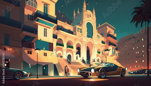 Monaco cityscape . Creative illustration. (Ai Generate) photo