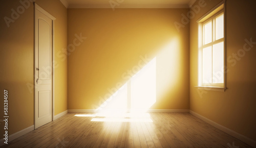 Sun lit house interior blank minimal architectural design backdrop