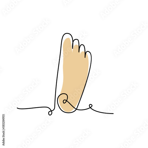 continuous line art of footprint