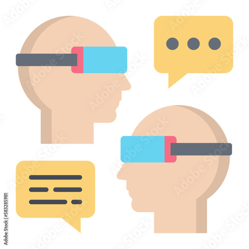 VR Meeting Flat Icon