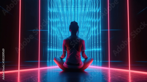Meditation yoga. generative AI 