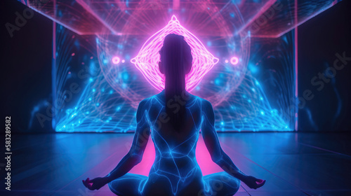 Meditation yoga. generative AI 