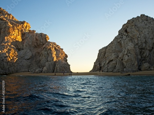 Playa del Amor (Lover's Beach), a popular swimming hole (though not accessible except by boat) in Cabo San Lucas