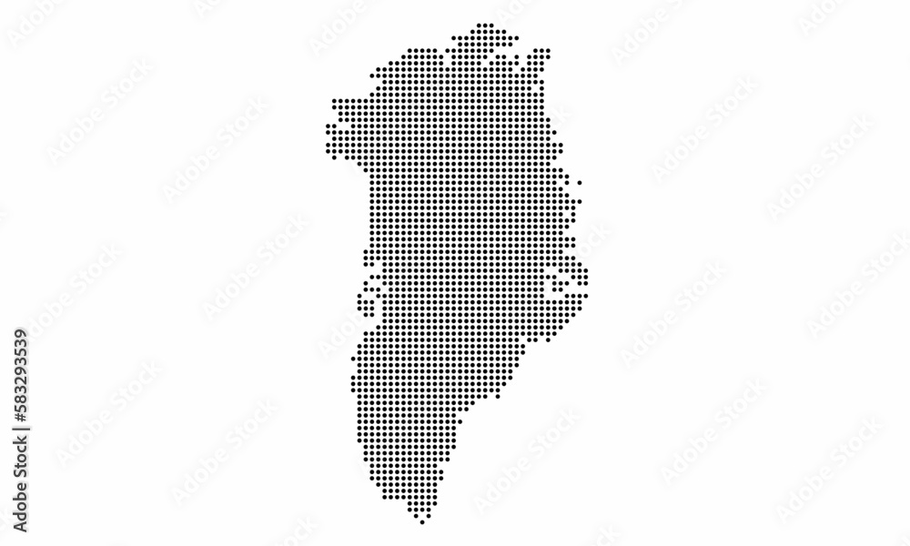 Greenland dotted map with grunge texture in dot style. Abstract vector illustration of a country map with halftone effect for infographic. 