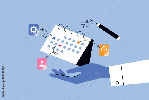 Vector illustration of project management. Creative concept for web banner, social media banner, business presentation, marketing material.