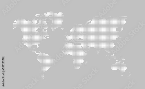 Dotted world map. Vector illustration.