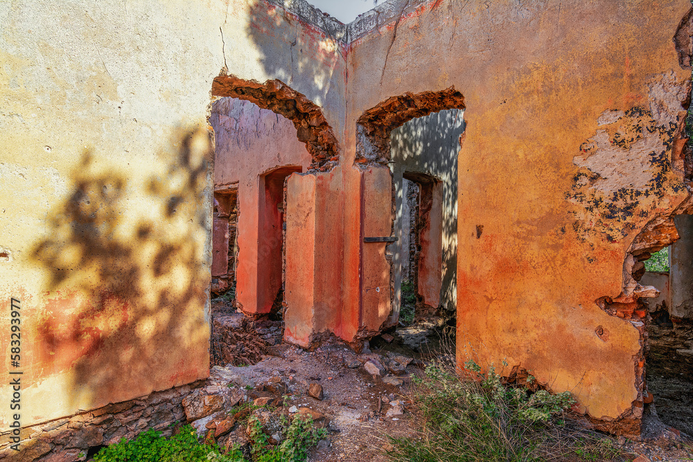 Ruins of abandoned miners' houses in Lavrion region Ruins of abandoned miners' houses in Lavrion region