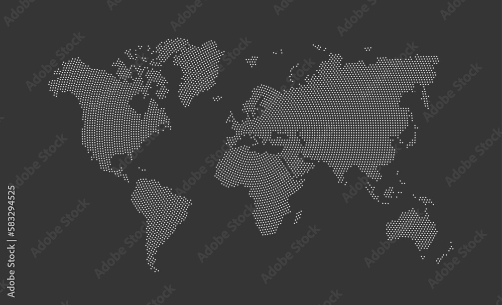 Obraz premium Dotted world map. Vector illustration.