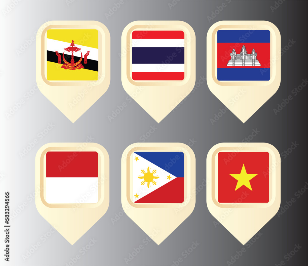 Set of National flags, Maps pin vector Set of National flags, Maps pin vector