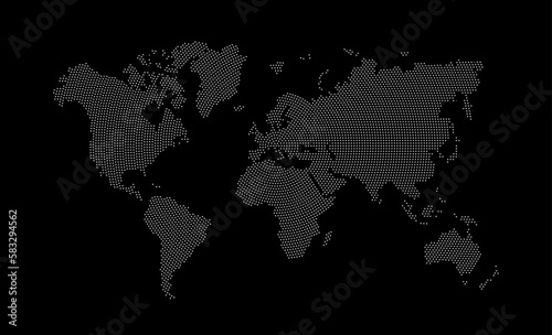 Dotted world map. Vector illustration.