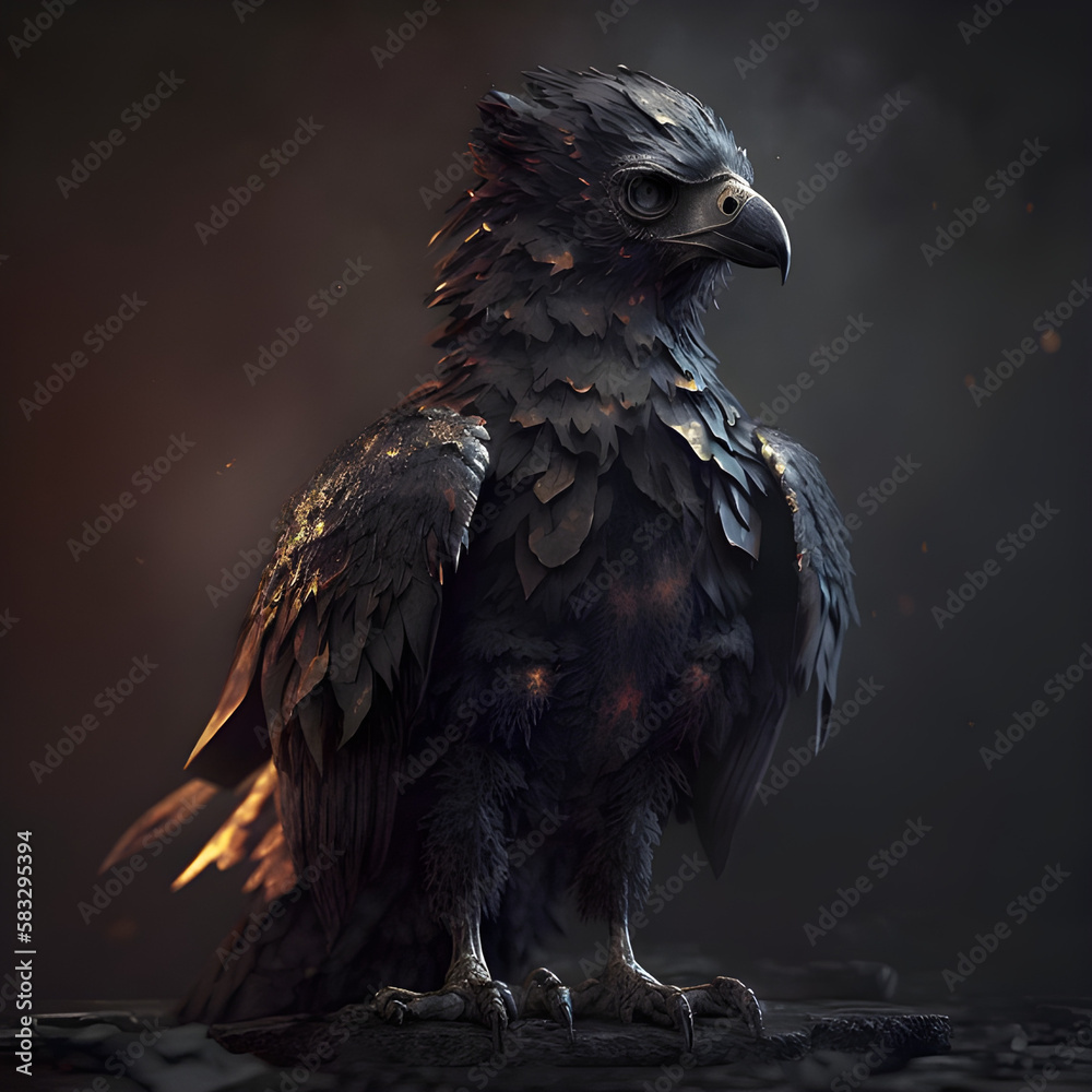Fototapeta premium phoenix, eagle, mystical creature, black bird