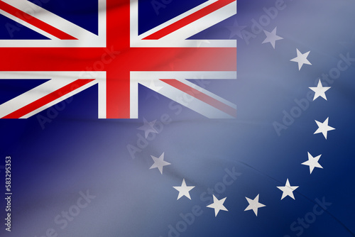 New Zealand and Cook islands state flag international contract COK NZL