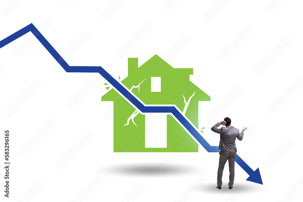 Concept of real estate price crush Concept of real estate price crush