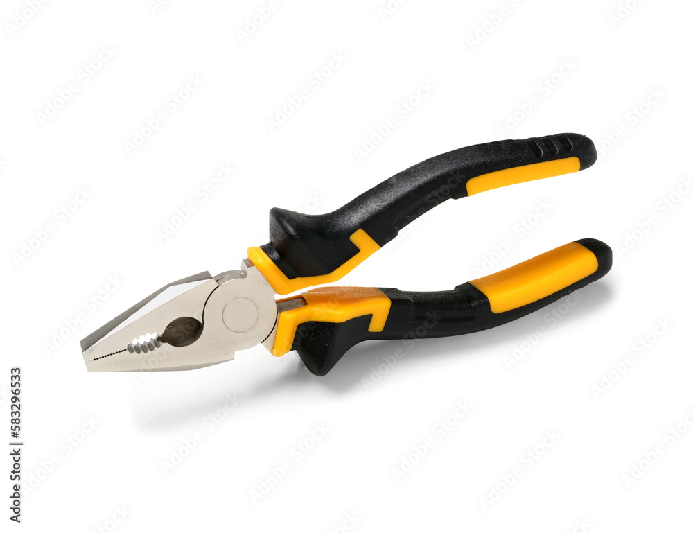 Orange pliers isolated on white background Orange pliers isolated on white background
