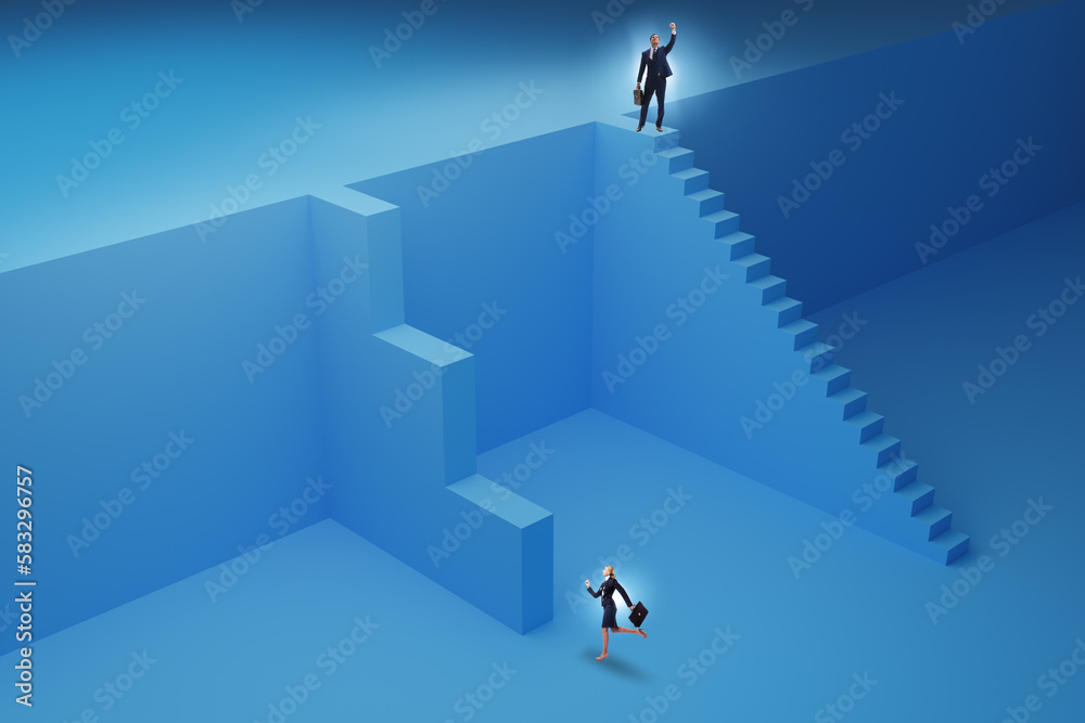 Gender inequality in career ladder concept Gender inequality in career ladder concept