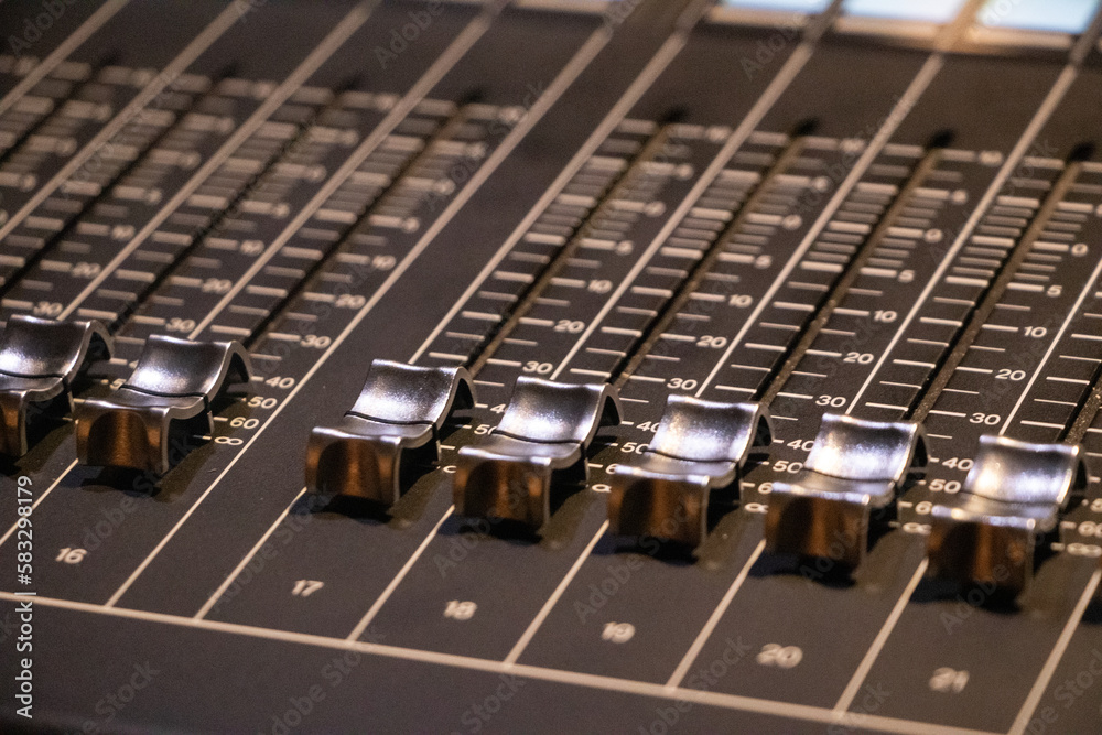 sound mixer close up